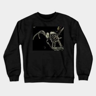 Gold-coated fungus gnat under light microscope Crewneck Sweatshirt